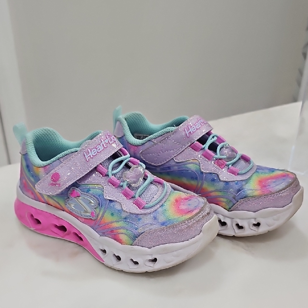 Sketchers Heart Light-Up Sneakers with Velcro Closure